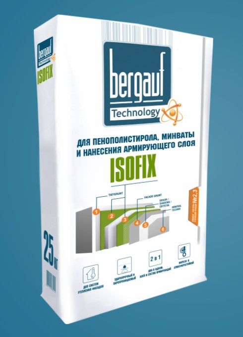 Клей для теплоизоляции Isofix Bergauf 25 кг (56)