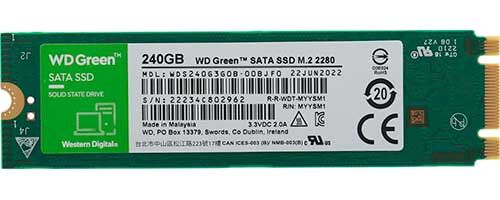 SSD накопитель Western Digital M.2 Green 240 Гб SATA III (WDS240G3G0B)