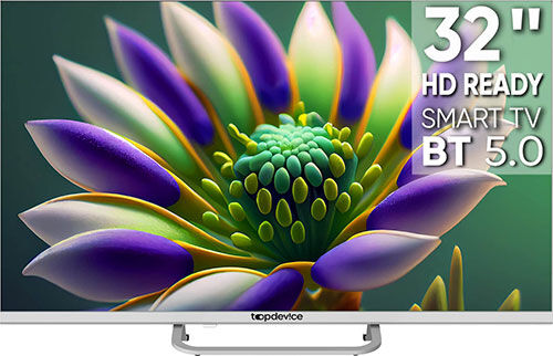 LED телевизор Top Device TV 32 FRAMELESS NEO CS04 HD Smart TV WildRed (TDTV32CS04H_WE) белый
