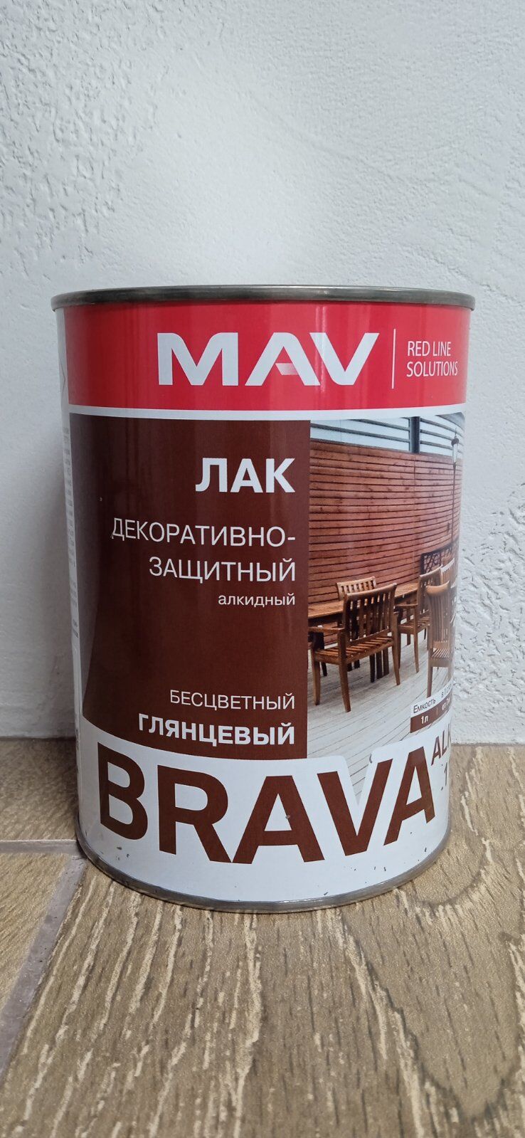 Лак BRAVA ALKYD 1120 декоративно-защитный (ПФ - 1120) бесцветный глянцевый, 1,0 л.(0,7кг.) пр-во Беларусь