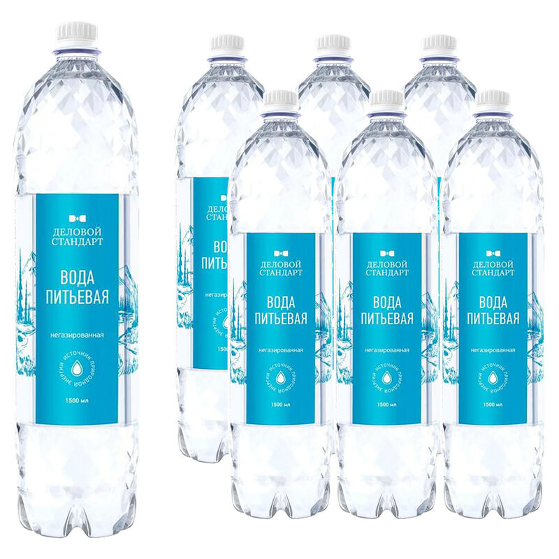 Вода питьевая Деловой Стандарт негазированная 1.5 л (6 штук в упаковке) Деловой стандарт