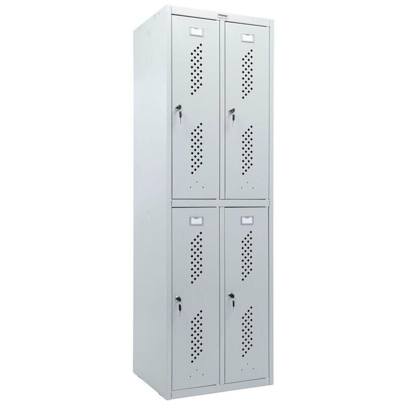 Шкаф для одежды металлический Практик Стандарт LS-22 (серый, 600х500х1830 мм)