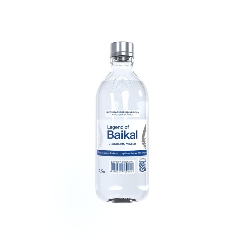 Вода питьевая Legend of Baikal газированная 0.5 л (9 штук в упаковке)