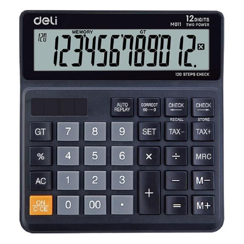 Калькулятор настольный Deli EM01120 12-разрядный черный 139x131х30 мм