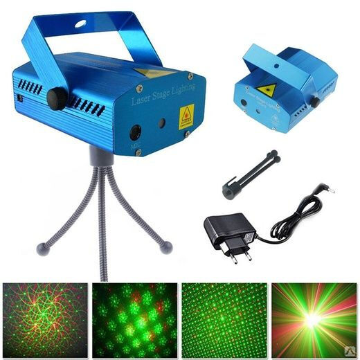 Лазерный проектор для вечеринок Новый год 2022 (точки) 2 цвета