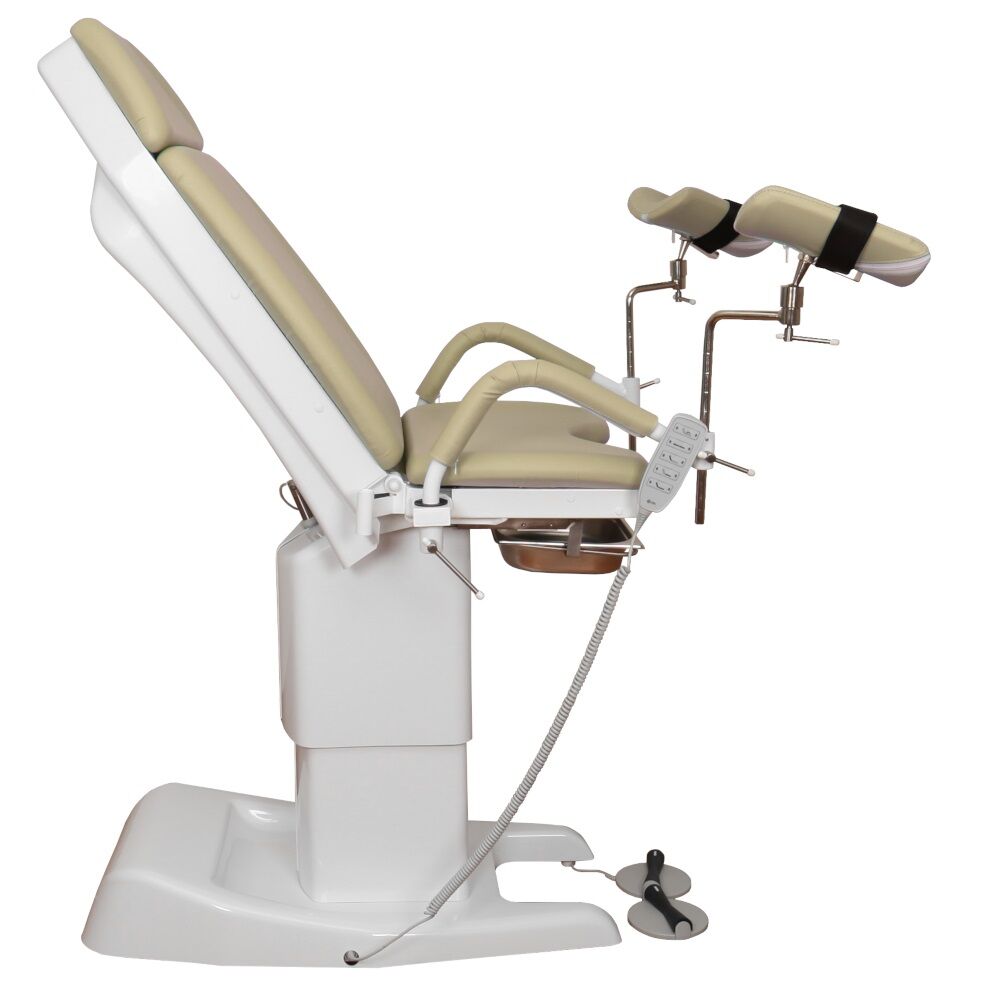 Кресло гинекологическое КГ‑6 с ручным и ножным пультом управления и электрической регулировкой высоты подколенников