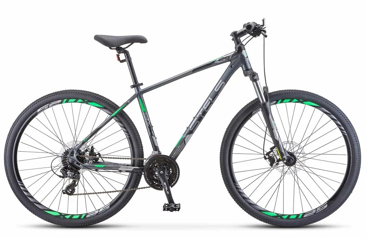 Велосипед горный STELS Navigator 930 MD 29 V010, 16.5" антрацитовый/зеленый