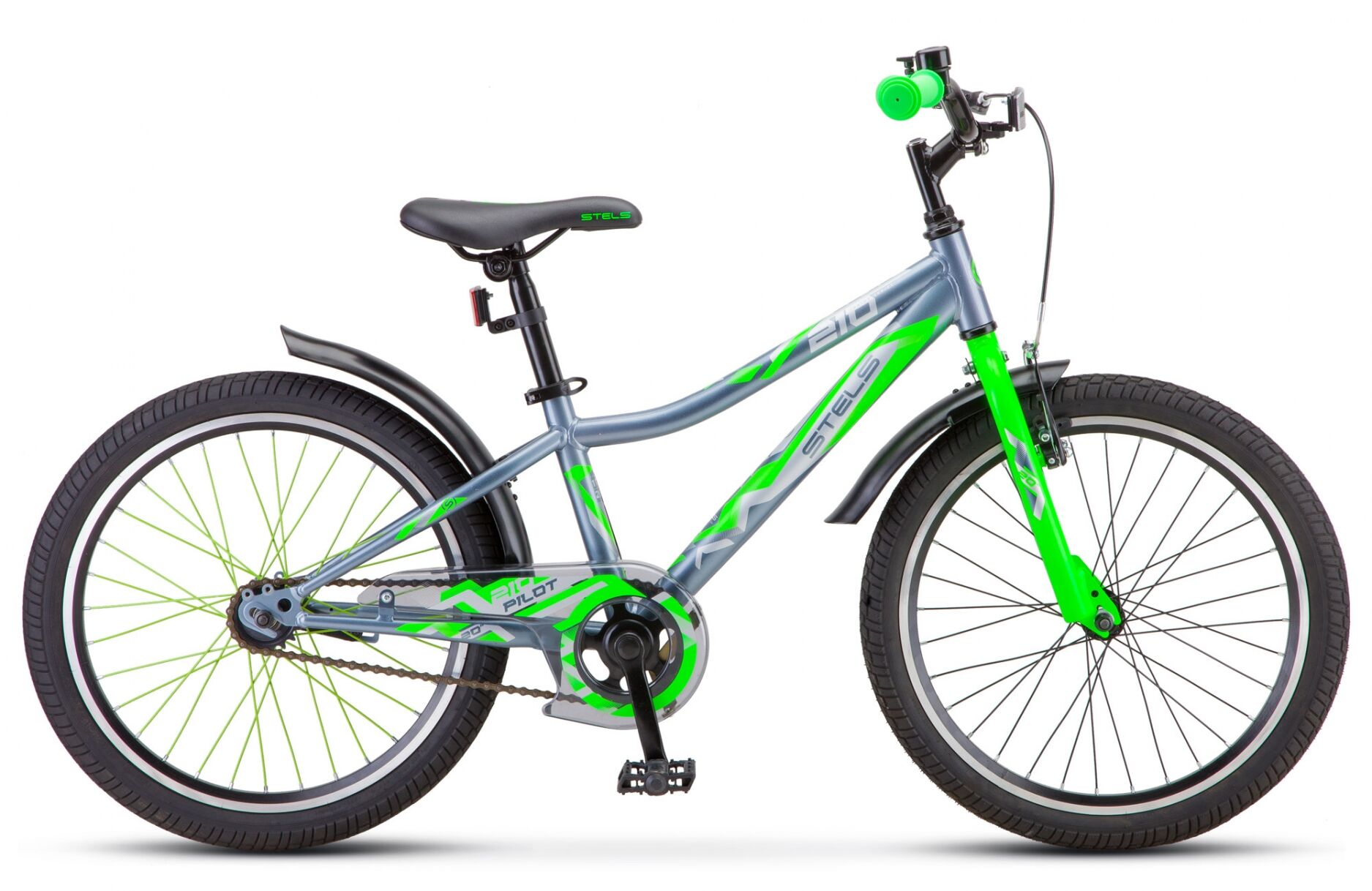 Велосипед для подростков STELS Pilot 210 20" Z010, 11" серый/салатовый