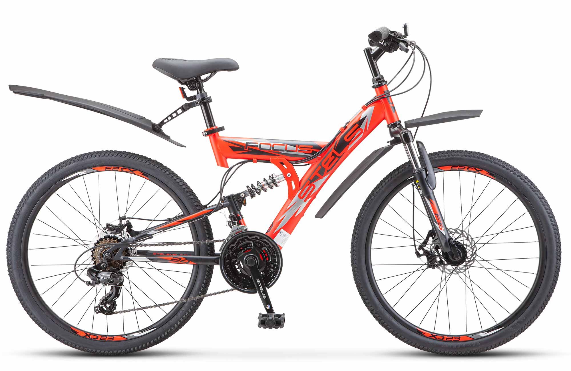 Велосипед для подростков STELS Focus MD 24" 18-sp V010, 16" красный/черный