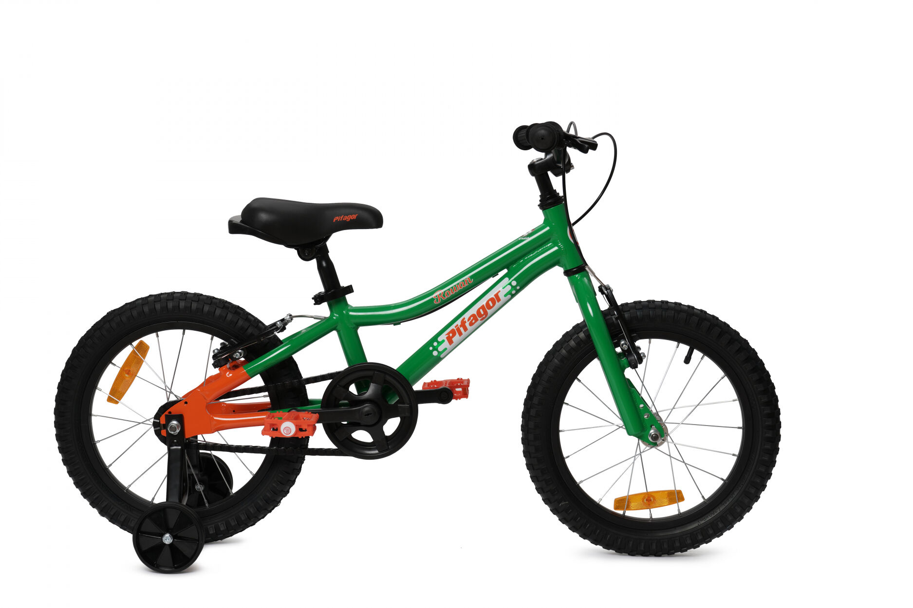 Велосипед детский Pifagor Детский велосипед Pifagor Rowan, 16" зеленый/оранжевый