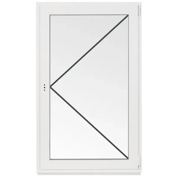 Окно пластиковое ПВХ Deceuninck одностворчатое 1100x700 мм (ВxШ) правое однокамерный стеклопакет белый/белый