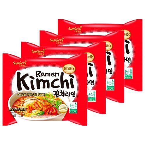 Лапша быстрого приготовления Kimchi Ramen со вкусом кимчи Samyang, пачка 120 г х 4 шт