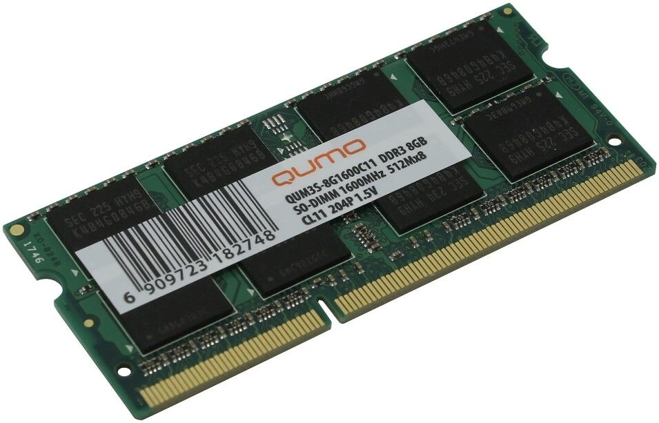 QUM3S-8G1600C11R, Модуль памяти Qumo 8 ГБ SODIMM DDR3 1600 МГц
