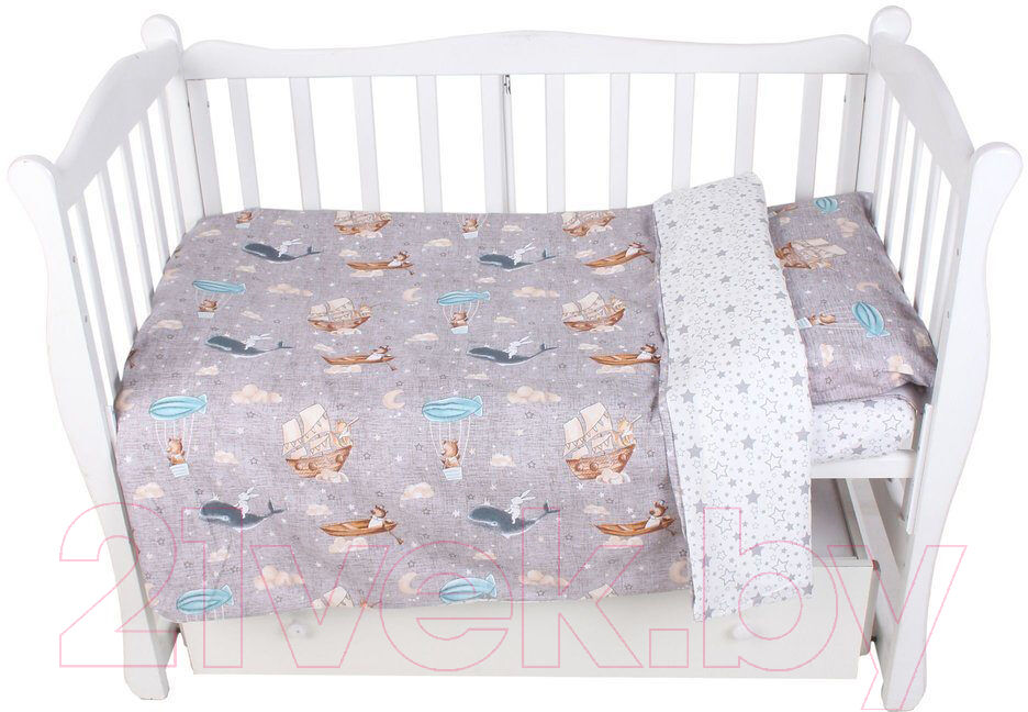 Комплект постельный для малышей Amarobaby Путешественники / AMARO-3003-Py