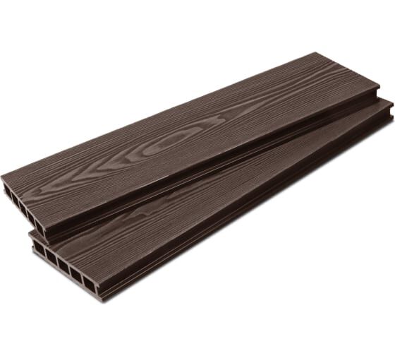 Террасная доска Технодек 138х26х6000 мм цвет шоколад 3D Alfa