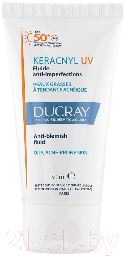 Крем солнцезащитный Ducray Keracnyl UV Флюид для жирной кожи SPF 50+