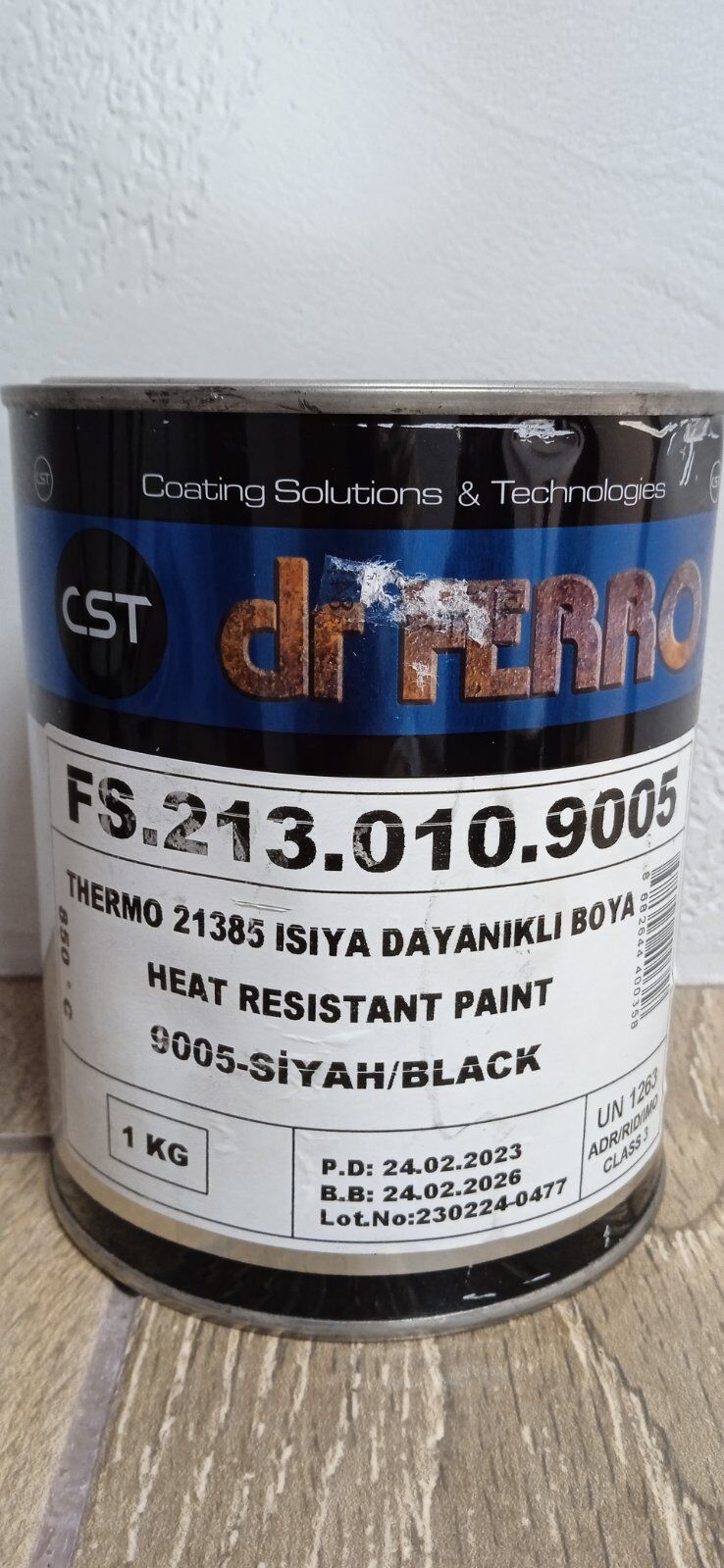 Краска термоустойчивая Dr. FERRO , по металлу, 1,0 кг., (арт. 9005), черная, пр-во Турция