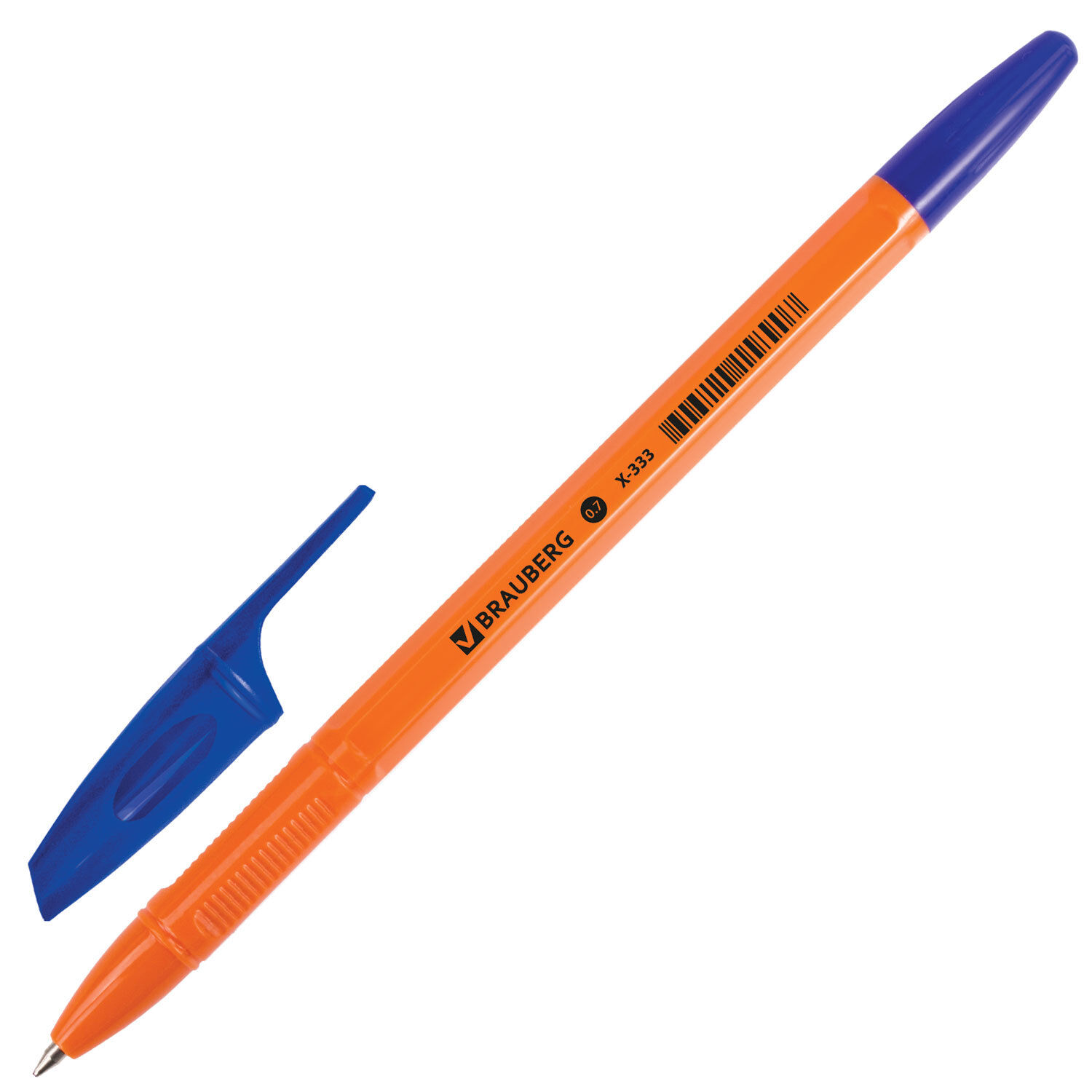 Ручка ШАРИКОВАЯ BRAUBERG X-333 Orange синяя 142409