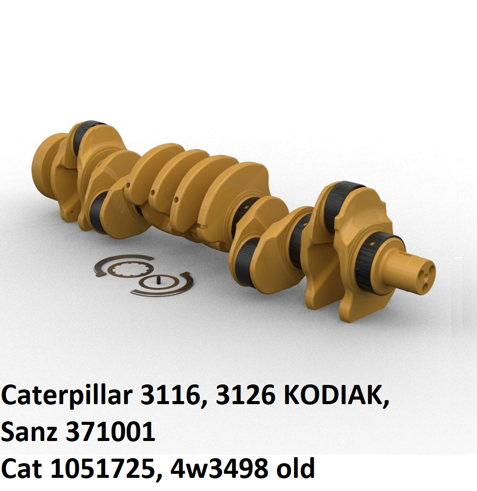 Коленвал Caterpillar 3116, 3126 KODIAK, Sanz 371001 Cat 1051725, 4w3498 old