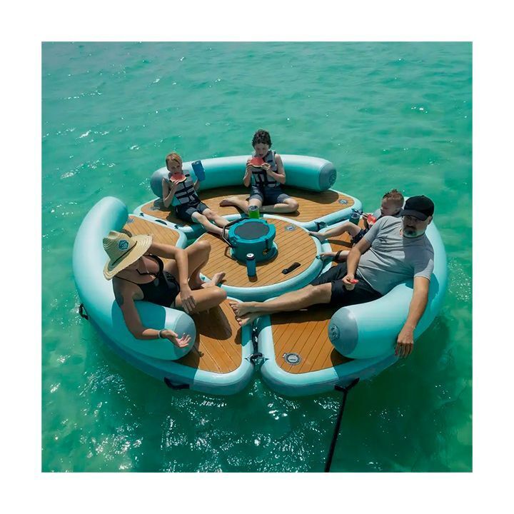Надувная круглая платформа для отдыха на воде, море, озере