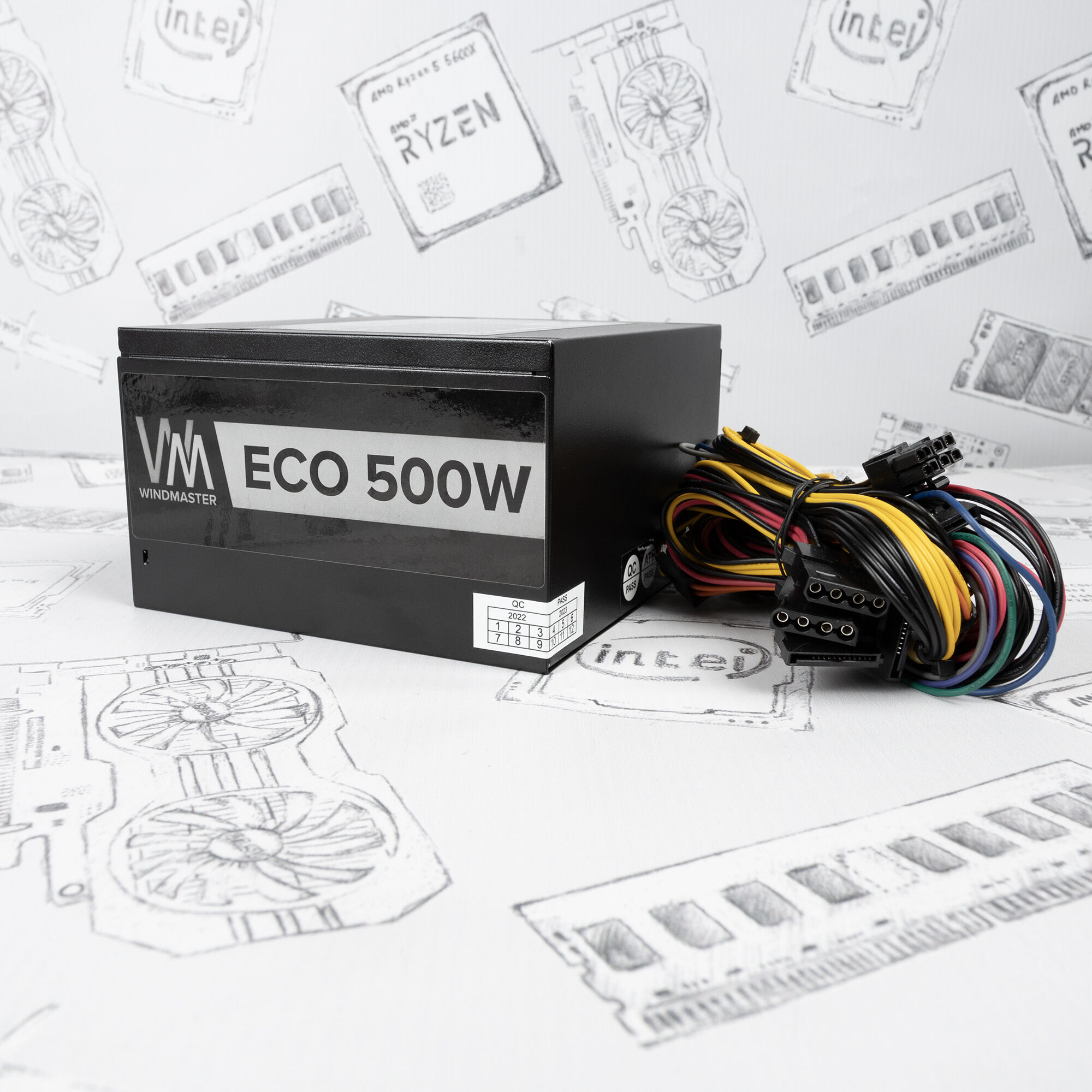 Блок питания Windmaster ECO 500 (WM-PS-ECO-500) 500Вт ATX Блоки питания для системных блоков