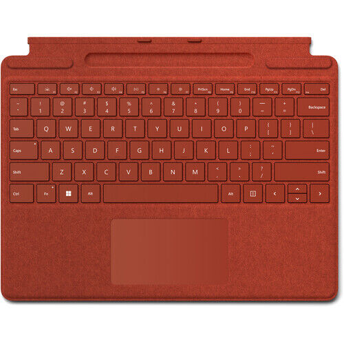 Клавиатура Microsoft Surface Pro Signature Keyboard Cover (Poppy Red), чехол-алькантра 9/X красный