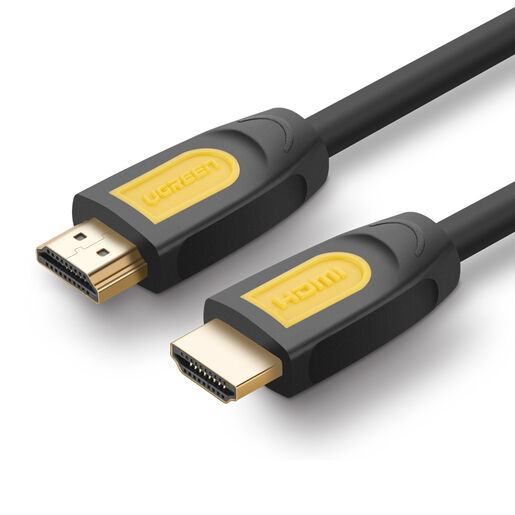 Кабель UGREEN HDMI Round Cable, Длина: 1м HD101, черно-желтый
