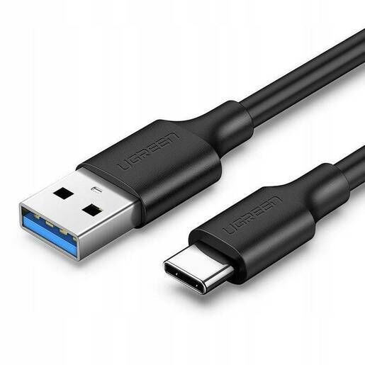 Кабель UGREEN USB 3,0 A Male to Type C Male Cable Nickel Plating, 1 м US184, черный