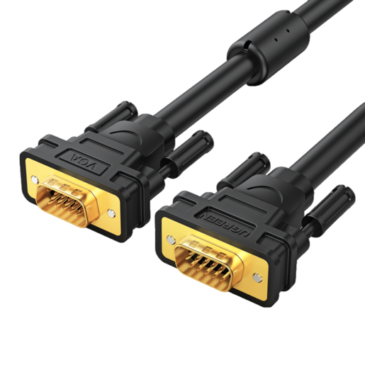 Кабель UGREEN VGA Male to Male Cable, 2м VG101, черный