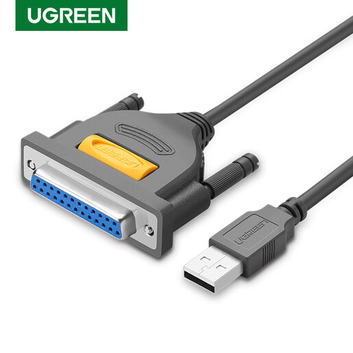 Кабель UGREEN US167 USB-A to DB25 Parallel Printer Cable для принтера, 2м, серый