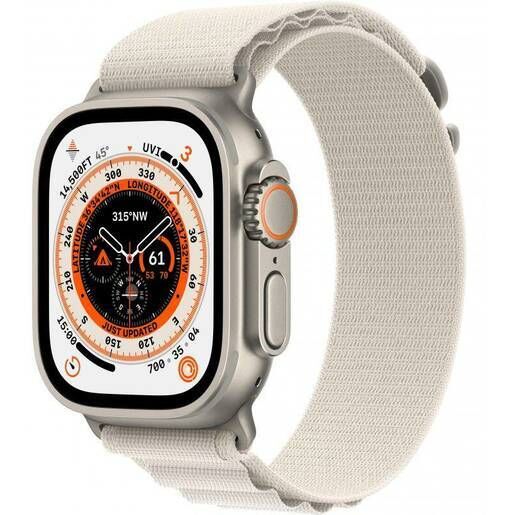 Часы Apple Watch 8 Ultra GPS + Cellular, 49mm Titanium Case Starlight Ti Green Alpinel Loop