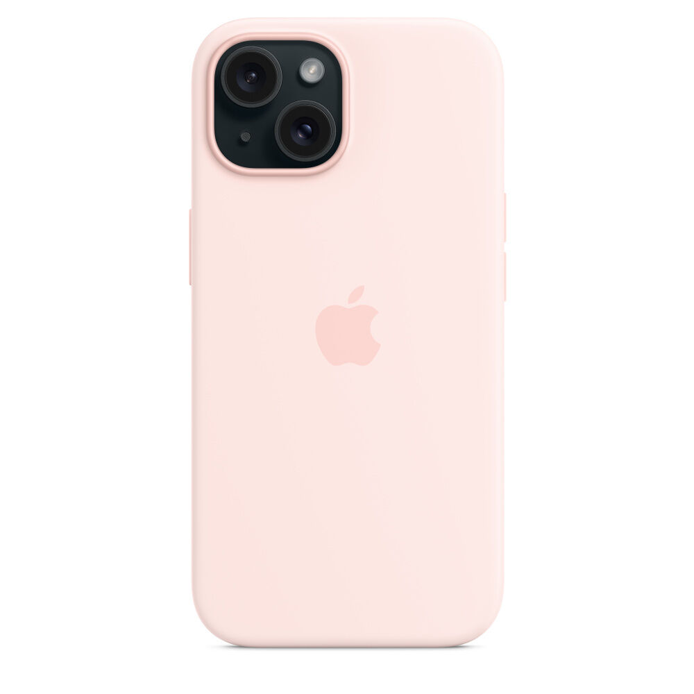 Чехол Apple iPhone 15 Silicone Case MagSafe Light Pink силиконовый светло-розового цвета