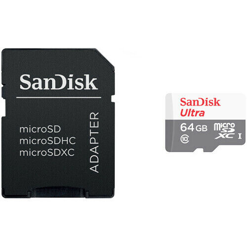 Карта памяти SanDisk 64GB Ultra microSDXC 100MB/s Class 10 UHS-I, Gray/White для Android