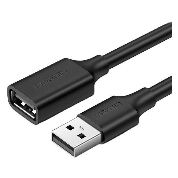 Кабель UGREEN US103 10318 USB 2.0 A Male to A Female Cable 5m, Black