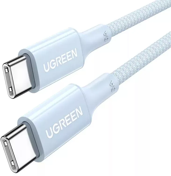 Кабель UGREEN US557 15271 USB-C to USB-C PD 5A Fast Charging Data Cable 1м, Blue
