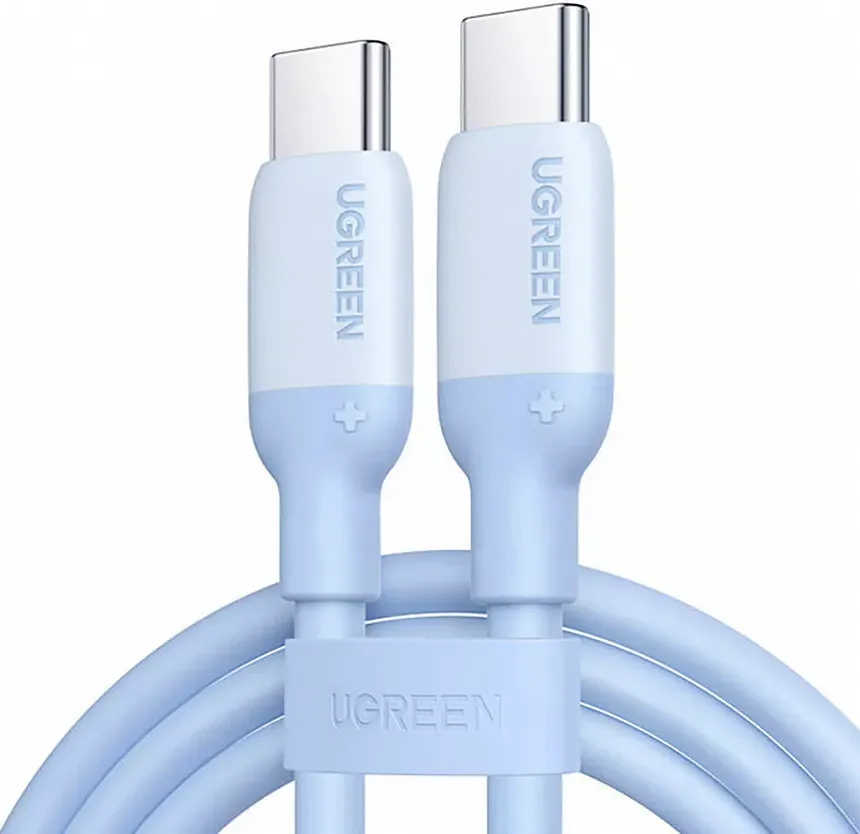 Кабель UGREEN US563 15278 USB-C to USB-C Silicone Fast Charging Cable 0.5m, Blue