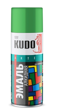 Эмаль Kudo KU-1006 аэрозольная универсальная алкидная светло-зеленая (0,52л)
