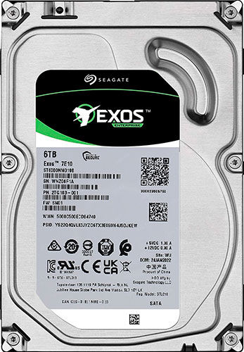 Жесткий диск Seagate Exos 7E10, 3.5'', 6Tb, SATA III, 7200rpm, 256MB (ST6000NM019B) Exos 7E10 3.5'' 6Tb SATA III 7200rpm
