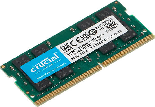 Оперативная память Crucial SO-DIMM DDR4 32Gb 3200MHz (CT32G4SFD832A)