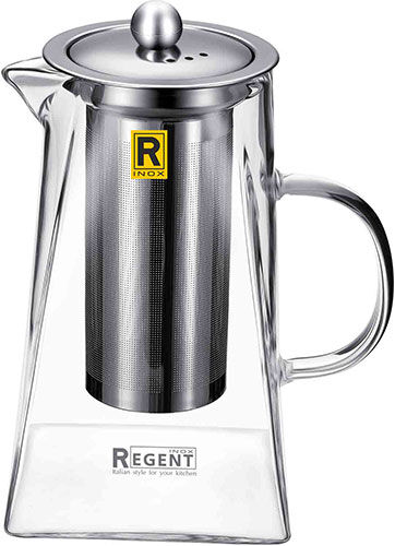 Чайник заварочный Regent 0.9 л, с ситечком, inox FRANCO, металл/стекло (93-FR-TEA-10-900) 0.9 л с ситечком inox FRANCO м