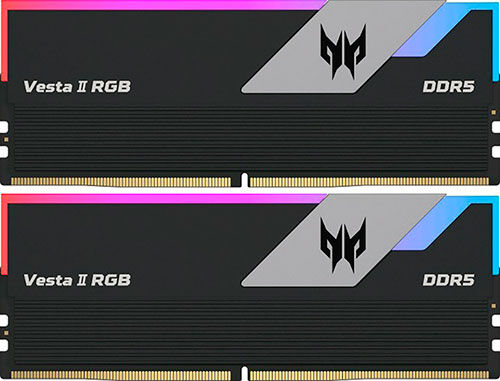 Оперативная память ACER DDR5 64Gb (2x32GB) 6000Mhz Predator Vesta II RGB Black (BL.9BWWR.381)