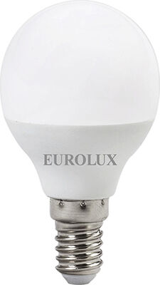 Лампа светодиодная Eurolux LL-E-G45-7W-230-2,7K-E14 (шар, 7Вт, тепл., Е14) белый LL-E-G45-7W-230-2 7K-E14 (шар 7Вт тепл.