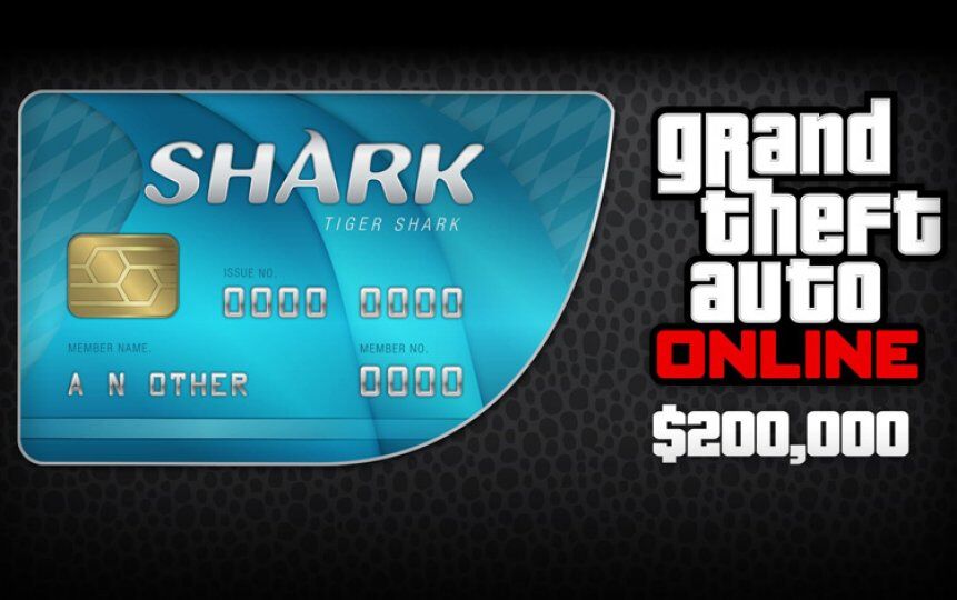 Игровая валюта 2K Grand Theft Auto Online: Tiger Shark Cash Card (200 000$) (Rockstar Games Launcher)