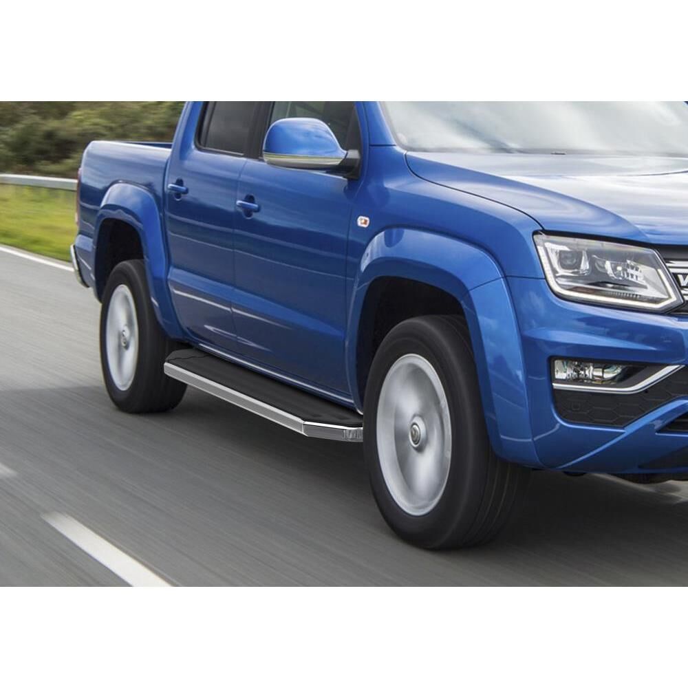Пороги алюминиевые Rival Premium для Volkswagen Amarok I рестайлинг 2016-н.в.