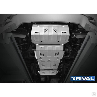 Защита алюминиевая "Rival" для радиатора, картера, КПП и РК Mitsubishi L200 V 2015-2019 