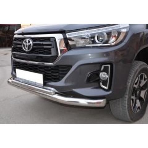 Защита переднего бампера двойная Toyota Hilux Exclusive Black 2018