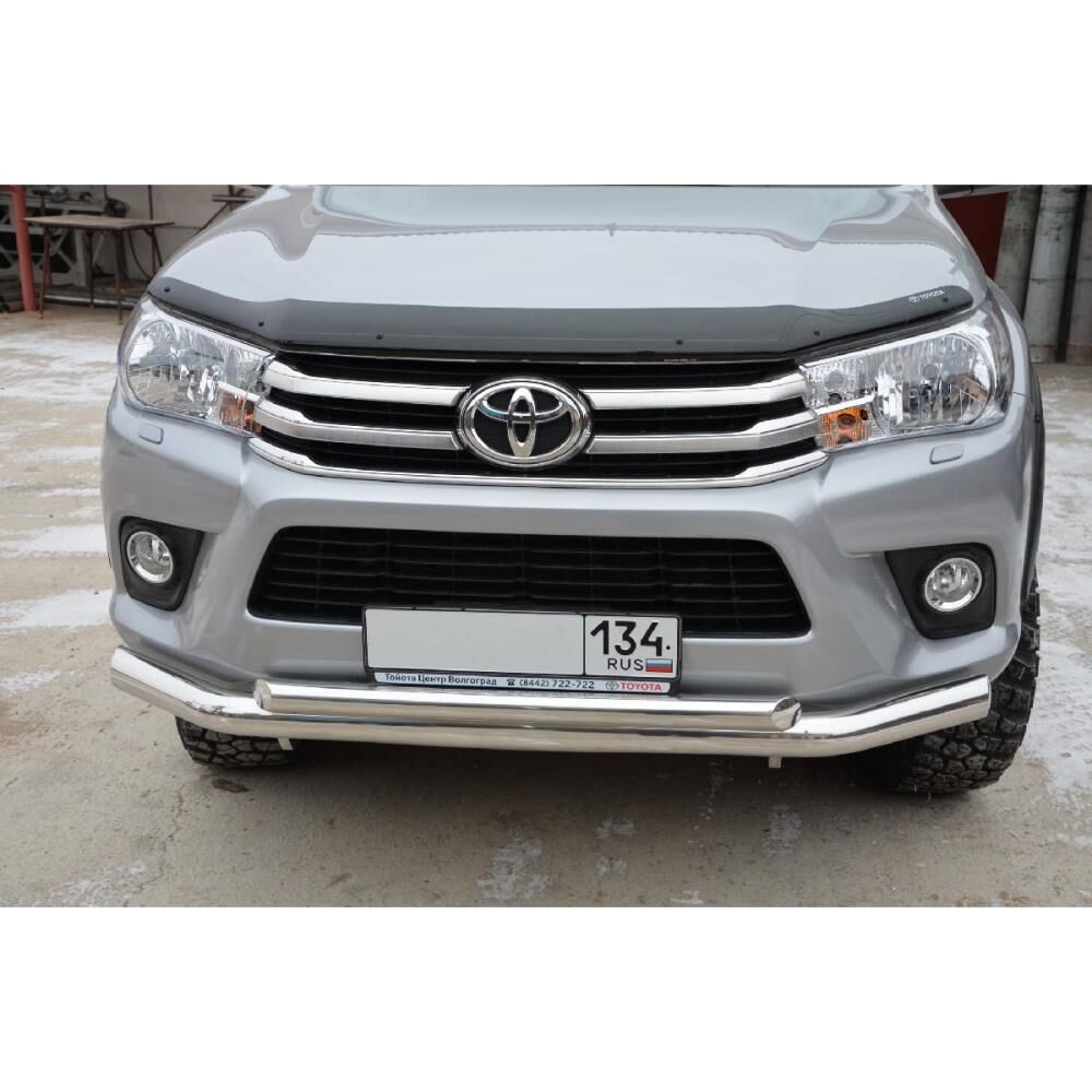 Защита переднего бампера двойная Toyota Hilux 2015