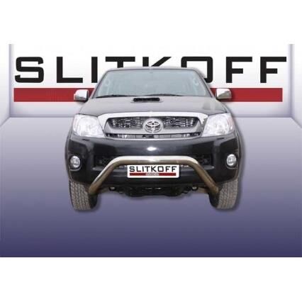 Кенгурятник d76 низкий широкий "мини" Toyota Hilux 2011