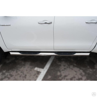 Toyota Hilux 2015-2020 Пороги труба d76 с накладкой (вариант 1) 