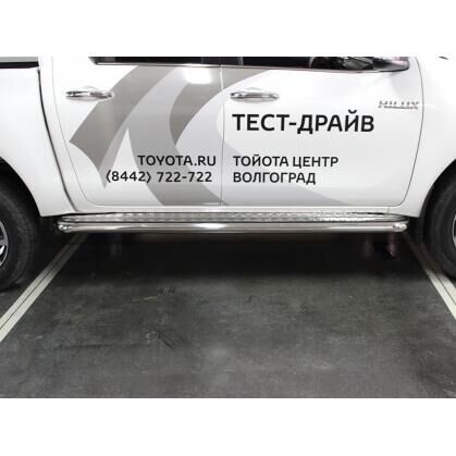 TOYOTA HILUX 2015-НАСТ.ВР. Пороги с листом d-60